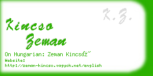 kincso zeman business card